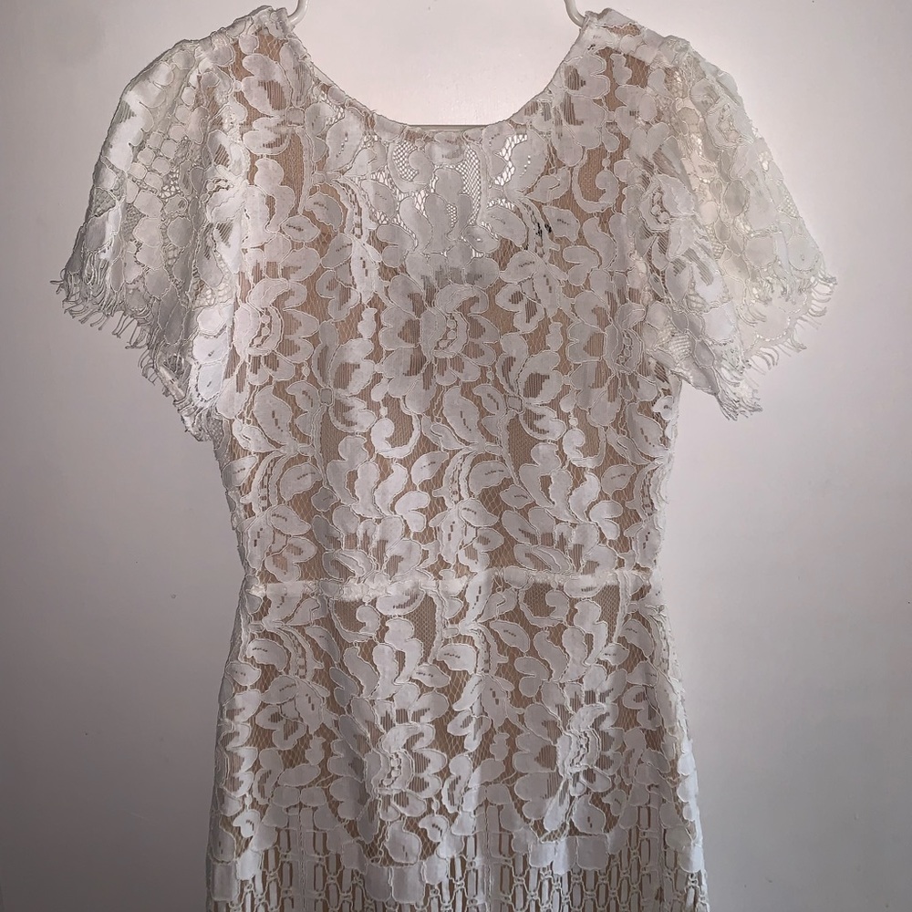 Lulu’s White Lace Dress - Picture 1 of 8
